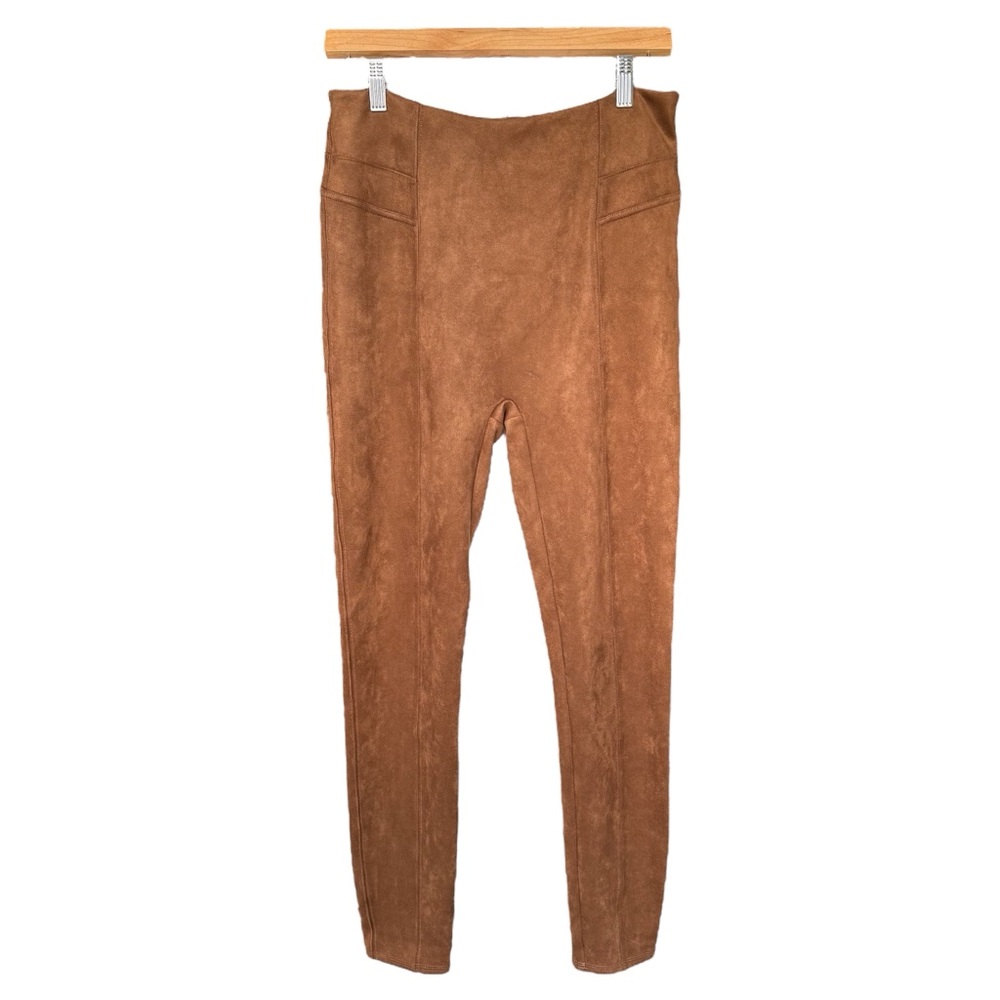 Spanx Faux Suede Leggings Women's Medium Rich Caramel Brown - Picture 10 of 13